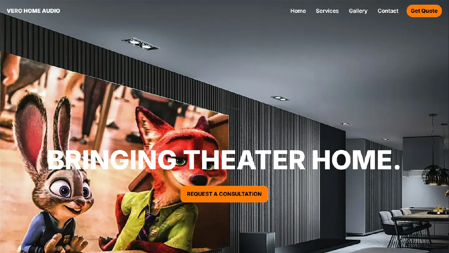 Audio Video Business website mockup